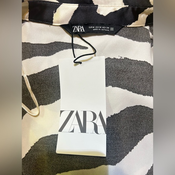 Black and White Zebra Print Wrap Dress - Picture 9 of 9